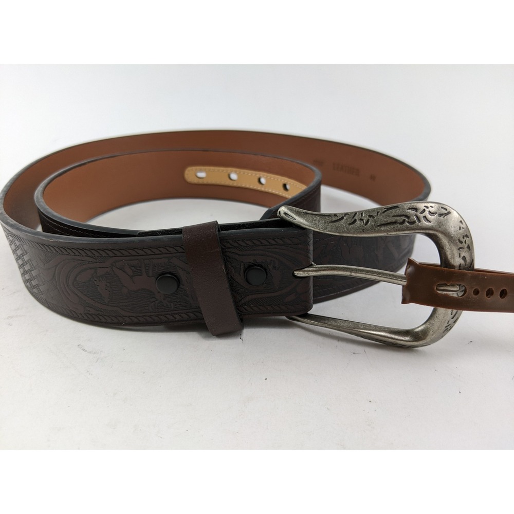 C.E. Schmidt Workwear Men's Leather Western Cowboy Belt Deer Scene Size 44